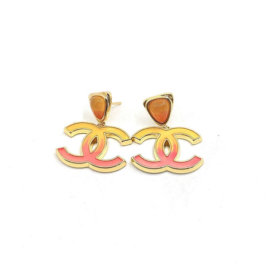 18K Classic Peach CC Dangle Earrings