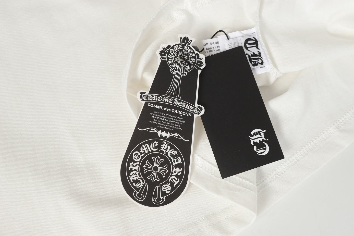 Chrome Hearts Logo Flag Long Sleeve Tee Black White Gothic Street T-Shirt K2126