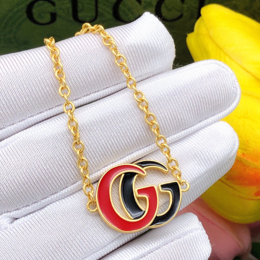 18K GG Pink & Black Logo Bracelet