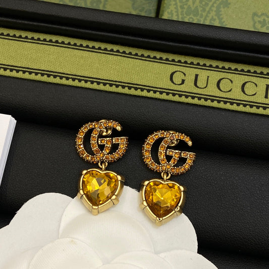 18K GG Yellow Crystal Earrings