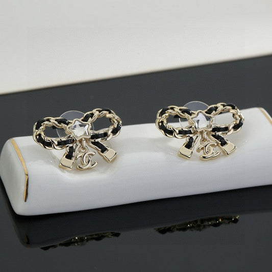 18K CC Butterfly Pendant Earrings