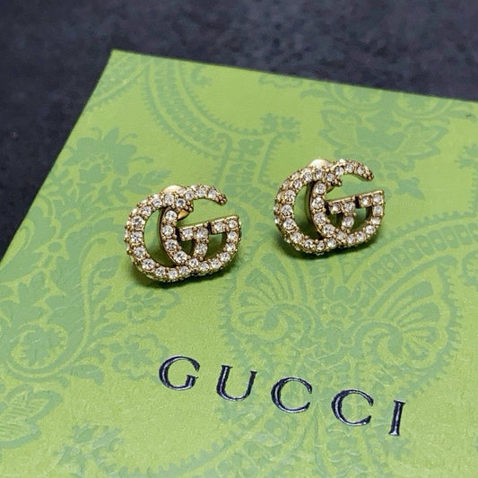 18K GG Diamond Gold Earrings