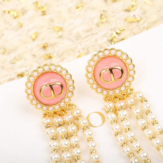 18K Petit CD Tassel Earrings