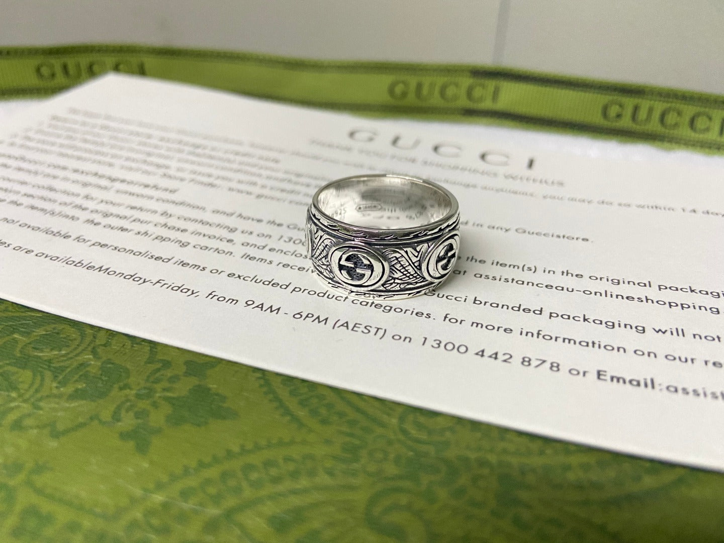 Double G Feline Garden Green Ring