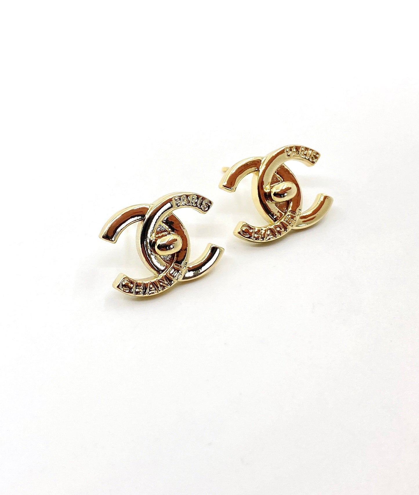 18K CC Gold Earrings