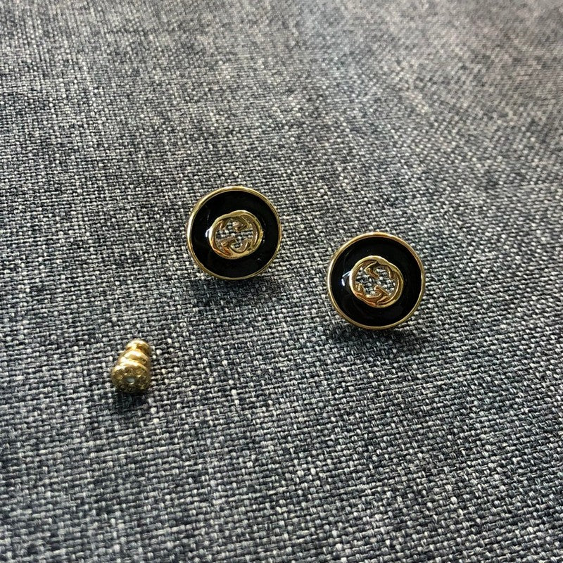 18K GG Black Gold Earrings