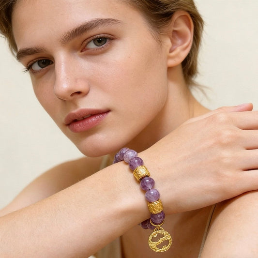 18K GG Anger Forest Violet Bead Chain Bracelet