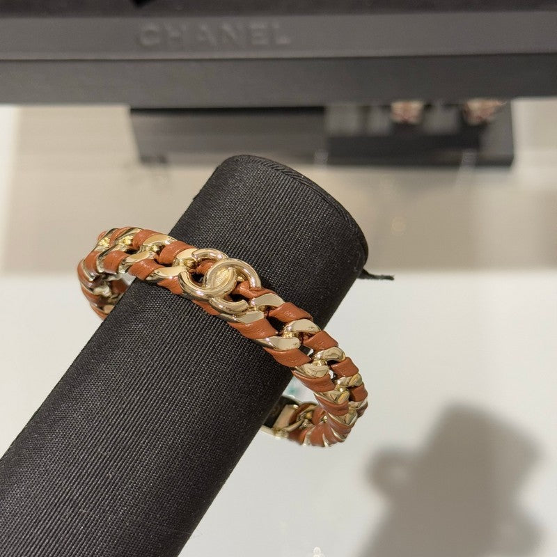 18K CC 26C Brown Open Cuff Bracelet