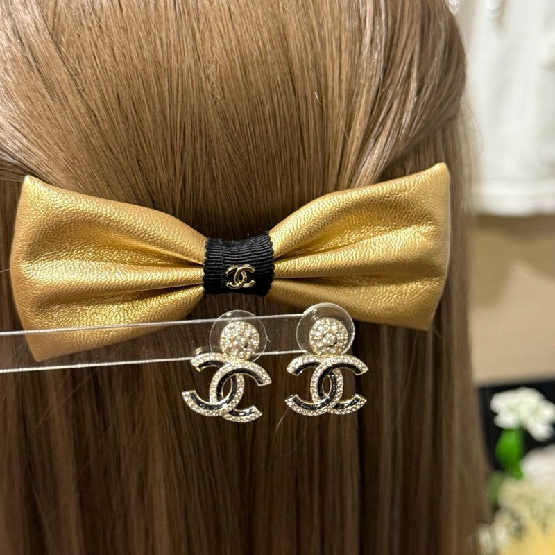 18K CC Black Diamond Earrings