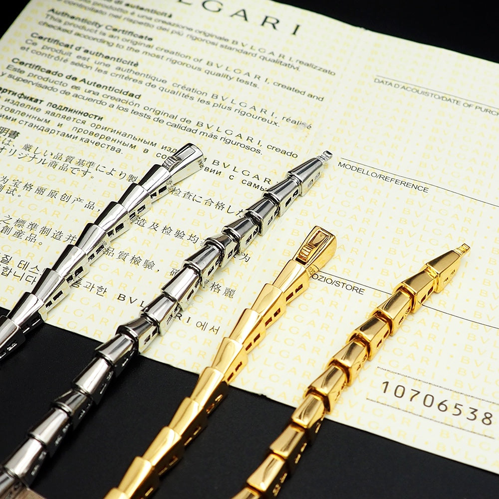 18K BV Serpenti Viper Demi-Pave Diamonds Necklace