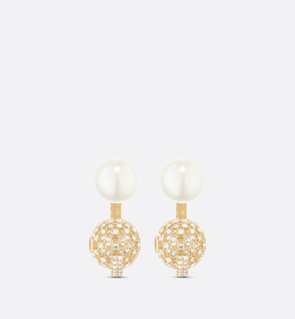 18K CD Tribales White Resin Pearls Earrings