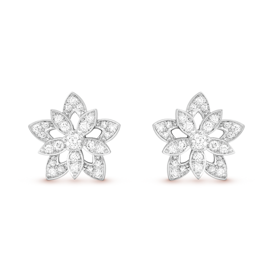 18K Lotus Openwork Earrings