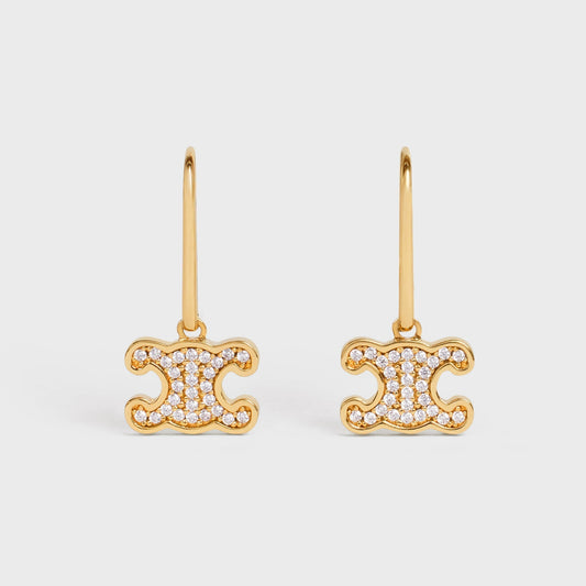 18K Triomphe Rhinestone Earrings