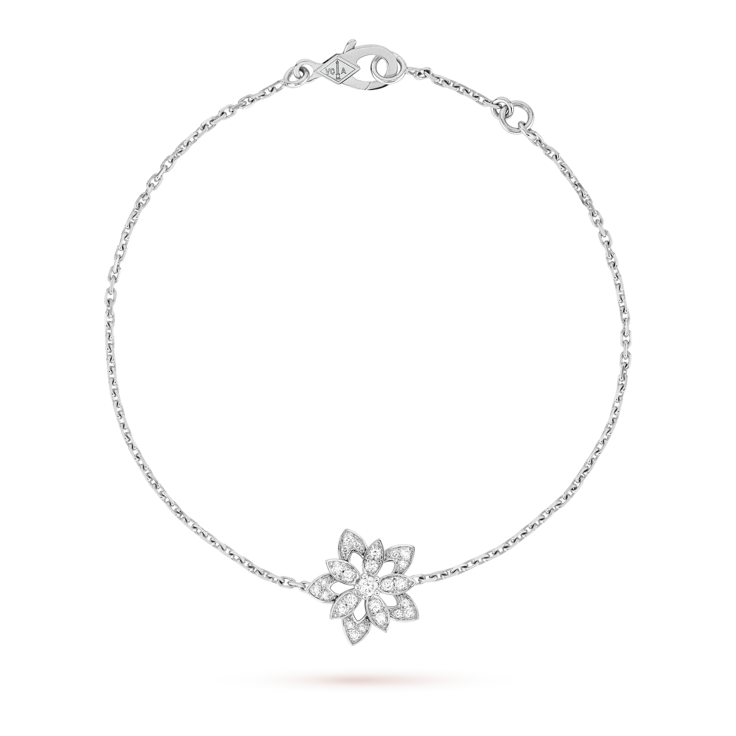 18K Lotus Openwork Pendant Bracelet