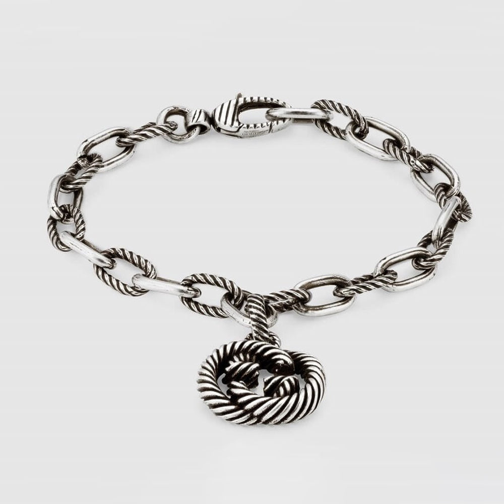 Double G Striped Pendant Bracelet