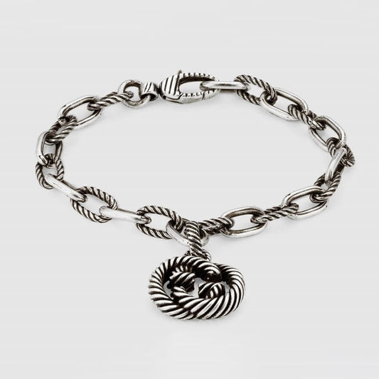 Double G Striped Pendant Bracelet