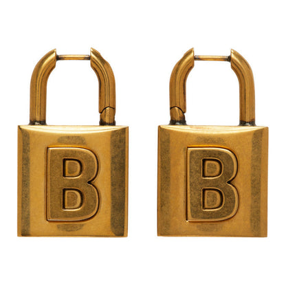 18K BB Gold Small Lock Earrings