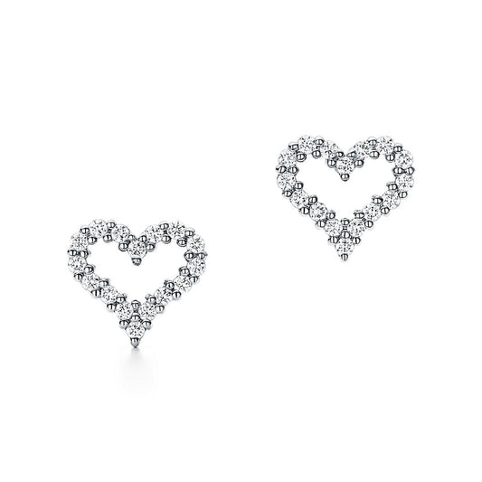 18K T Heart Diamonds Earrings