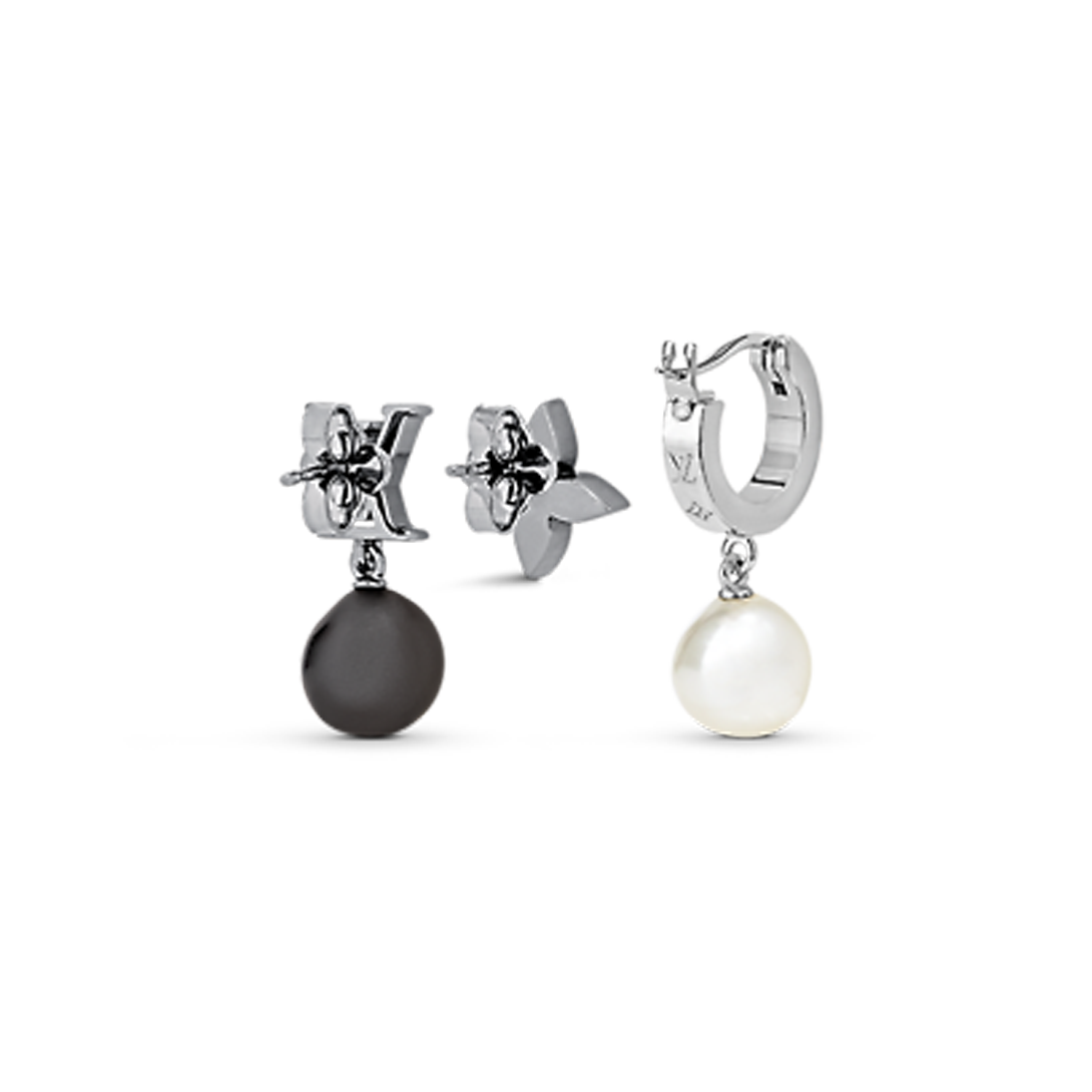 18K Louis Monogram Pearls Earrings