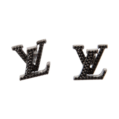 18K Louis Iconic Black Crystal Stud Earrings