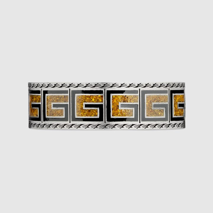 Double G Cube Yellow Wide Bracelet