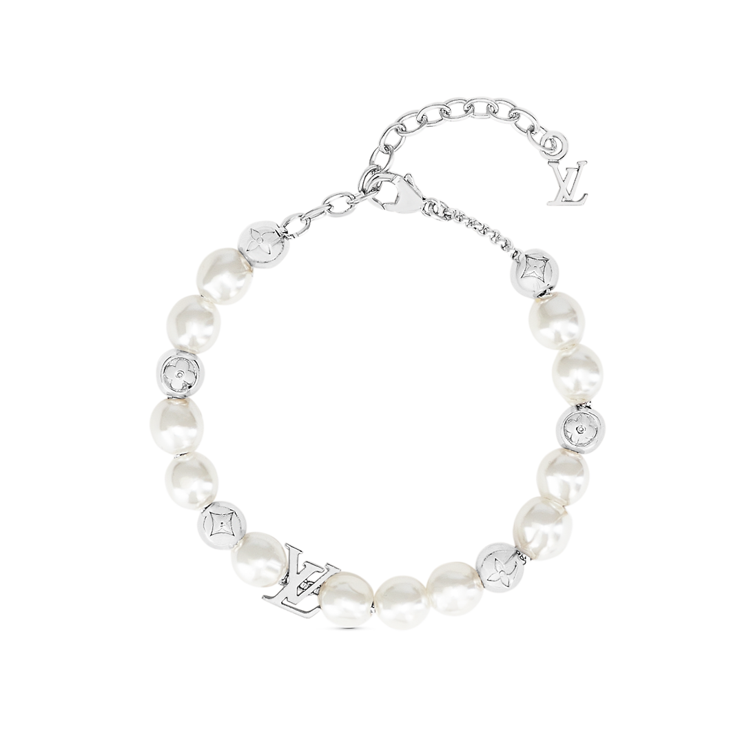 18K Louis Monogram White Pearls Bracelet