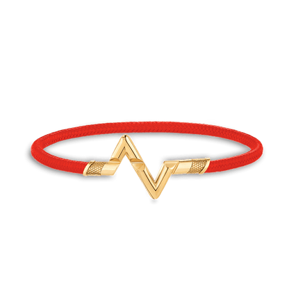 18K Louis Volt Upside Down Play Red Bracelet