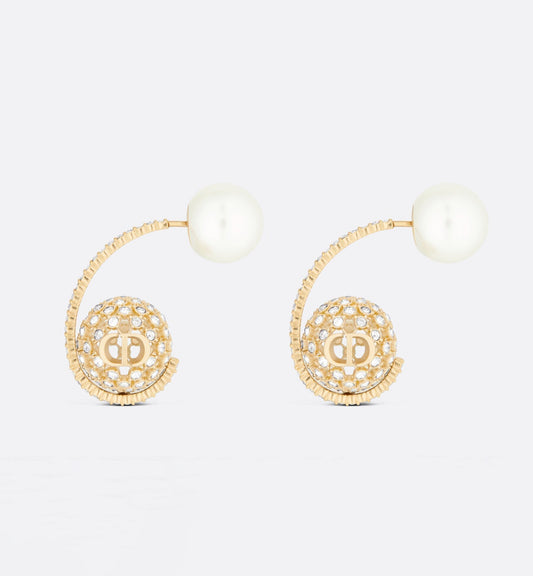 18K CD Tribales White Resin Pearls Earrings