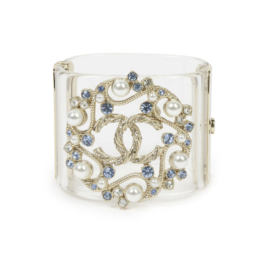 18K CC Transparent Cuff Bracelet