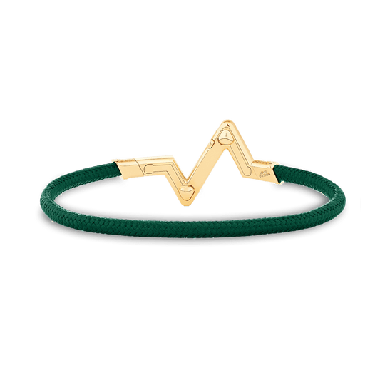 18K Louis Volt Upside Down Play Green Bracelet