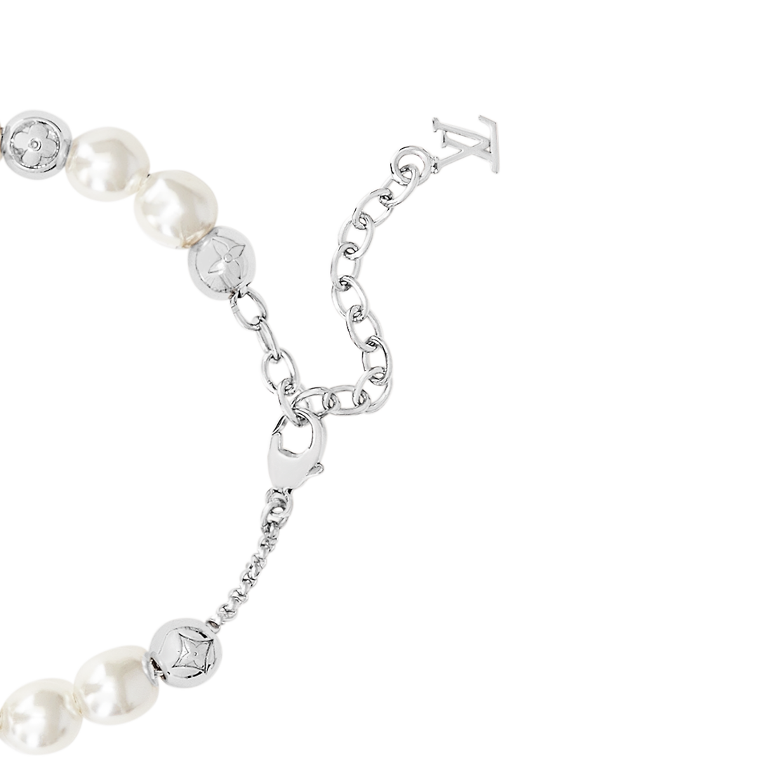 18K Louis Monogram White Pearls Bracelet