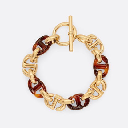 18K CD Navy Resin Bracelet