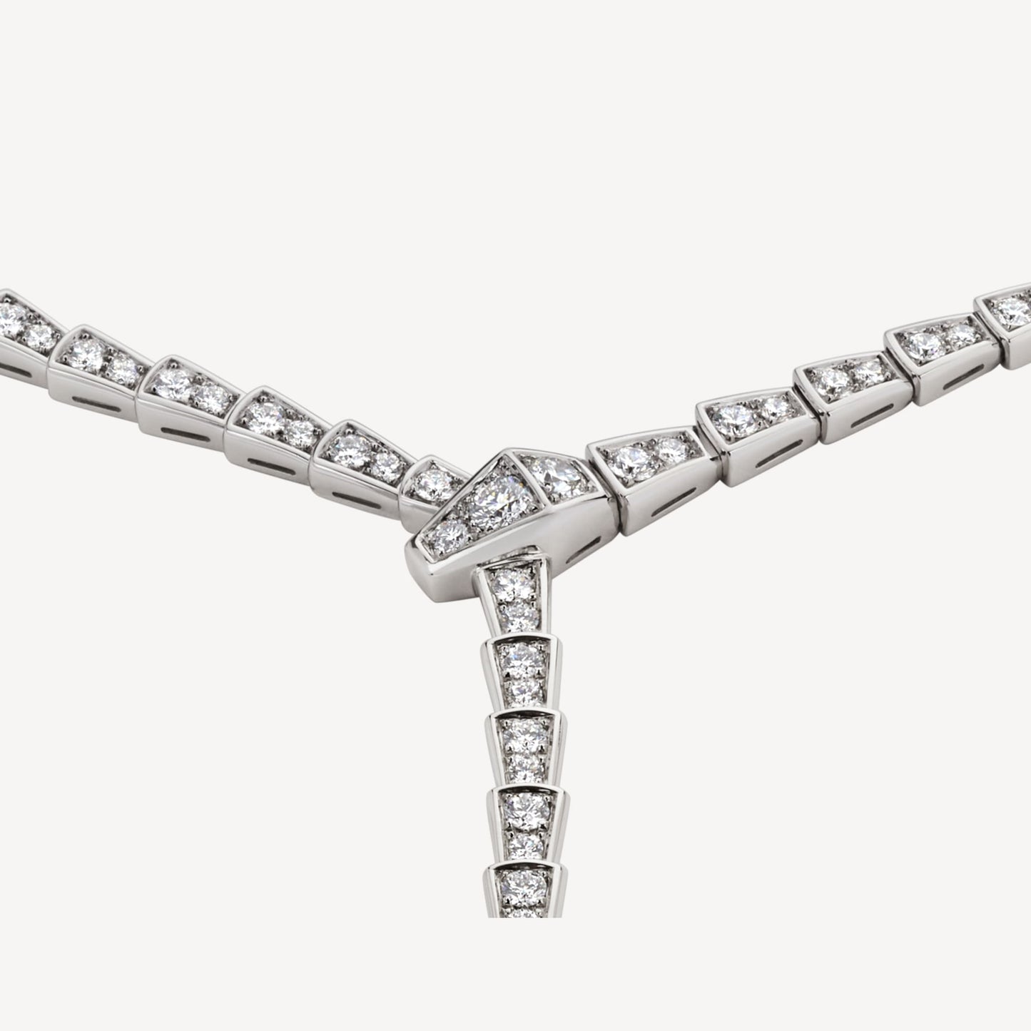 18K BV Serpenti Viper Full Pave Diamonds Necklace