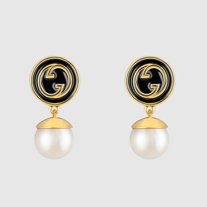 18K Double G Blondie Pendant Earrings