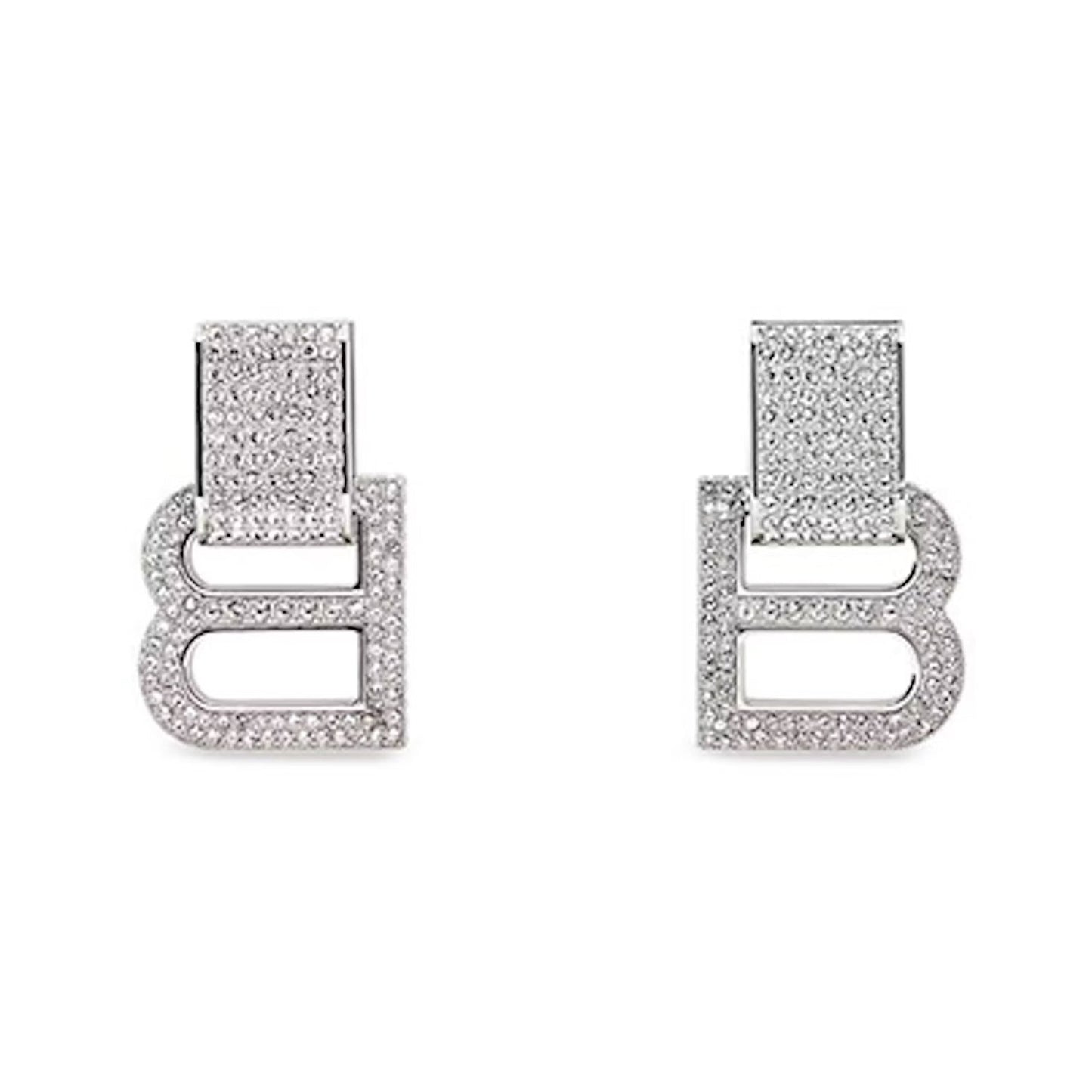 18K BB Hourglass Diamond Earrings