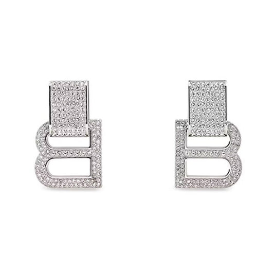18K BB Hourglass Diamond Earrings
