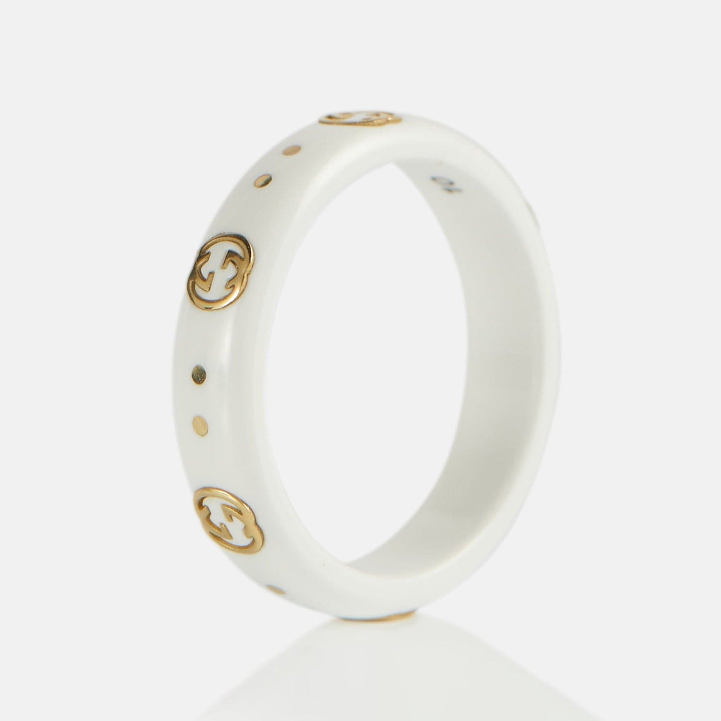 18K GG Icon White Zirconia Ring