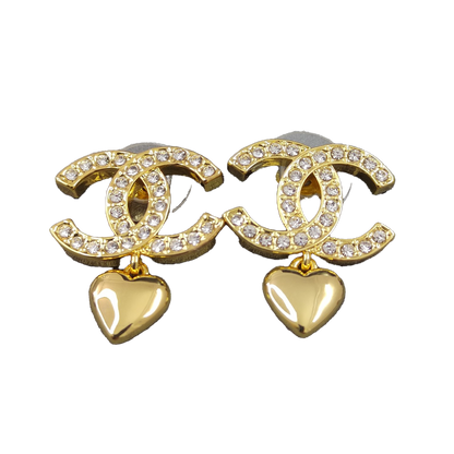 18K Classic CC Diamond Heart Earrings