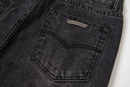 Chrome Hearts Multi Cross Patch Denim Jeans - Grey Gothic Street Pants