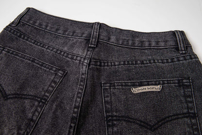 Chrome Hearts Multi Cross Patch Denim Jeans - Grey Gothic Street Pants