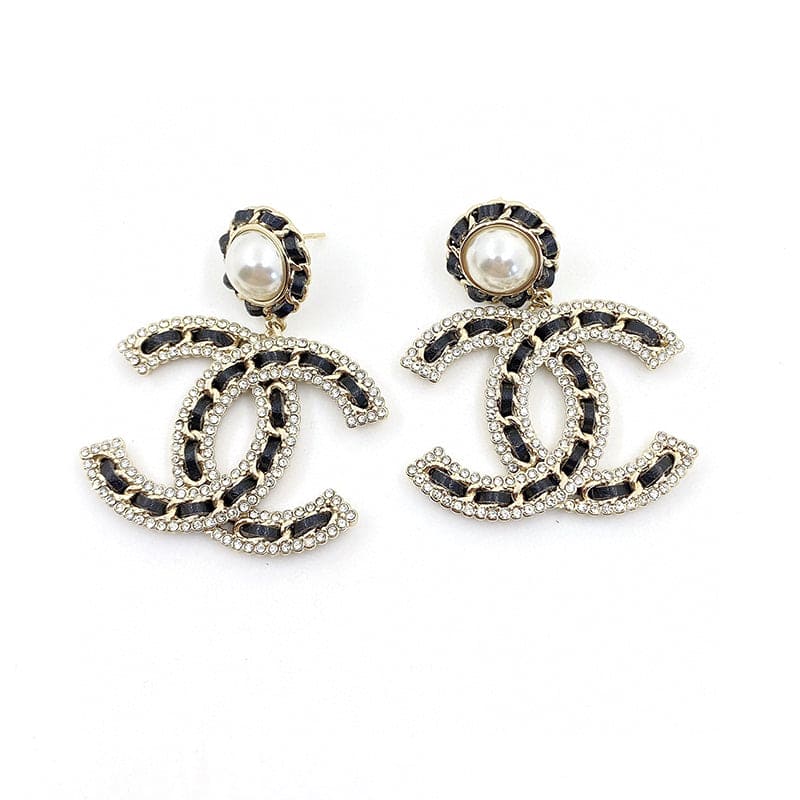 18K CC Pearl Drop Earrings