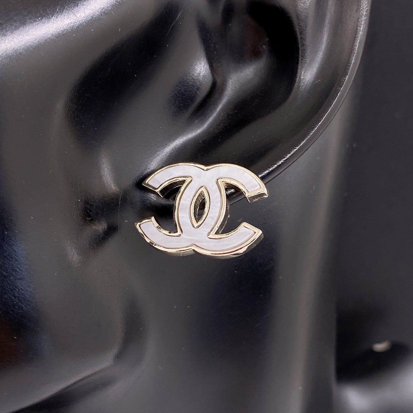 18K CC Marble Earrings