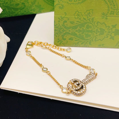 18K GG Crystal Key Bracelet