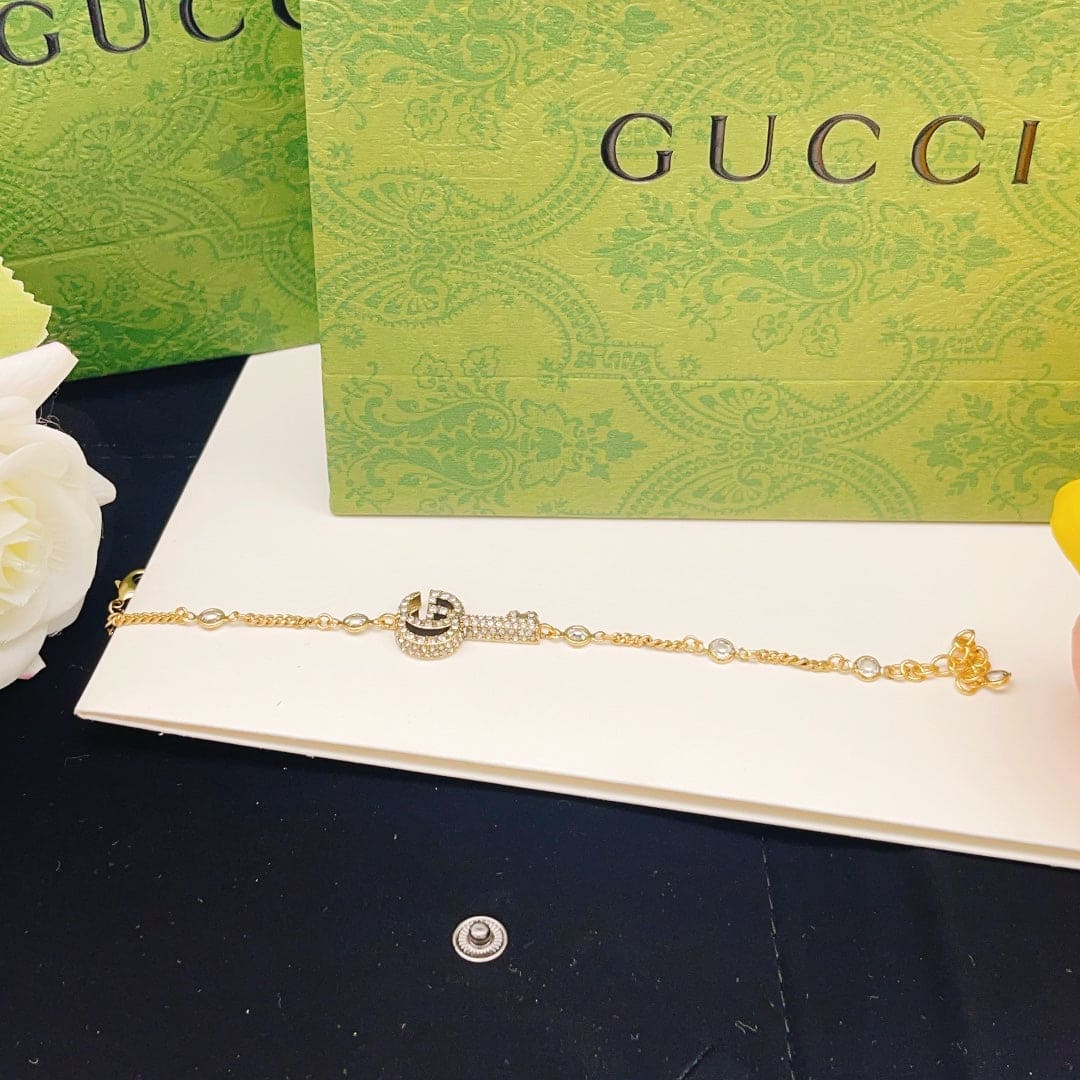 18K GG Crystal Key Bracelet