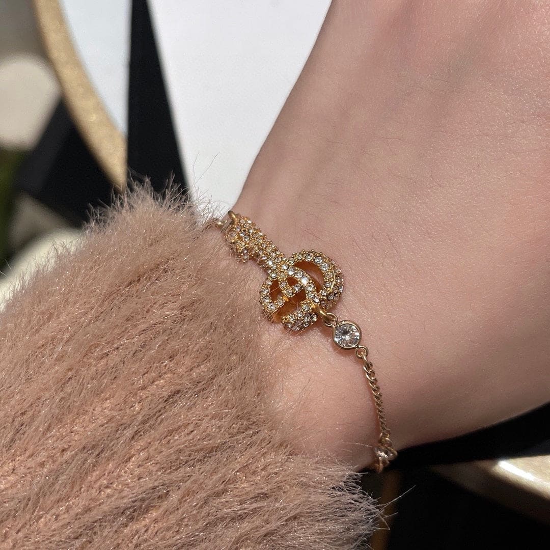 18K GG Crystal Key Bracelet