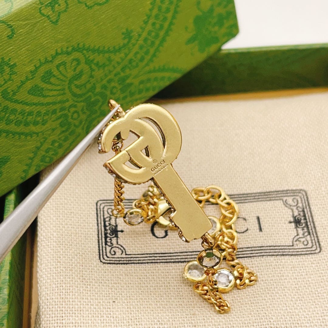 18K GG Crystal Key Bracelet
