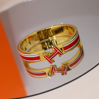 18K Clic H Red & White Bracelet