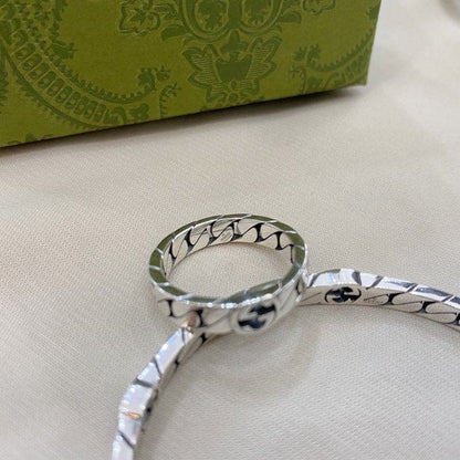 Double G Interlocking G Wide Ring