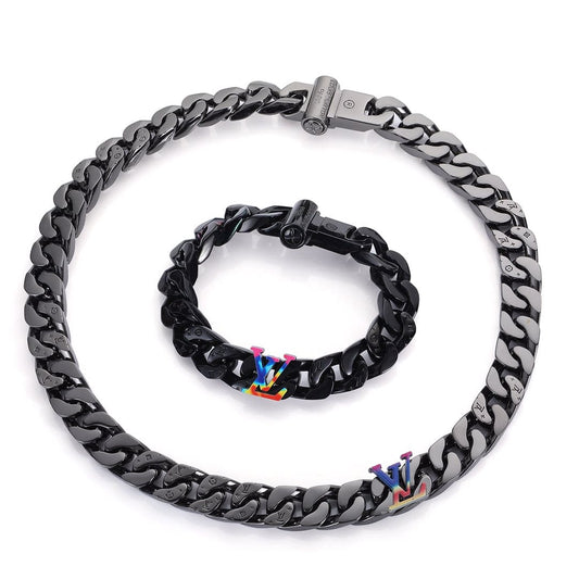 18K Louis Rainbow Chain Link Bracelet