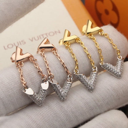 18k Louis Volt Upside Down Earrings